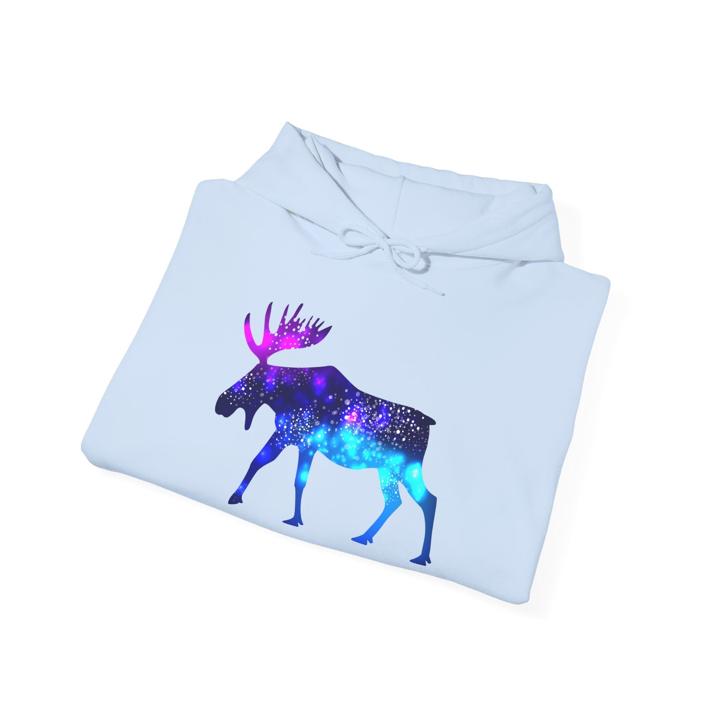 Galactic Moose Hoodie - Cozy Unisex Sweatshirt, Perfect for Nature Lovers, Gift for Animal Lovers, Astronomy Themed, Casual Wear