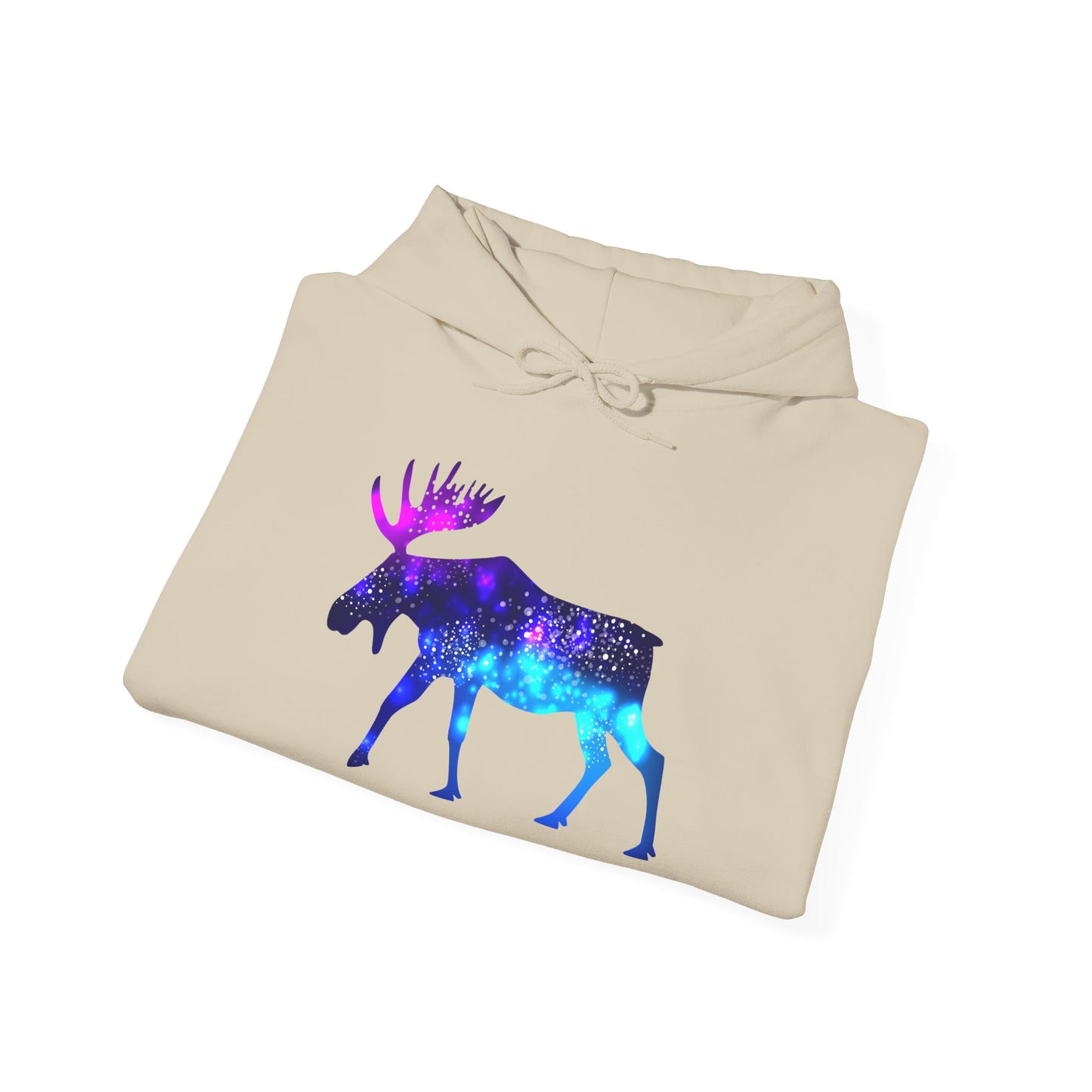 Galactic Moose Hoodie - Cozy Unisex Sweatshirt, Perfect for Nature Lovers, Gift for Animal Lovers, Astronomy Themed, Casual Wear