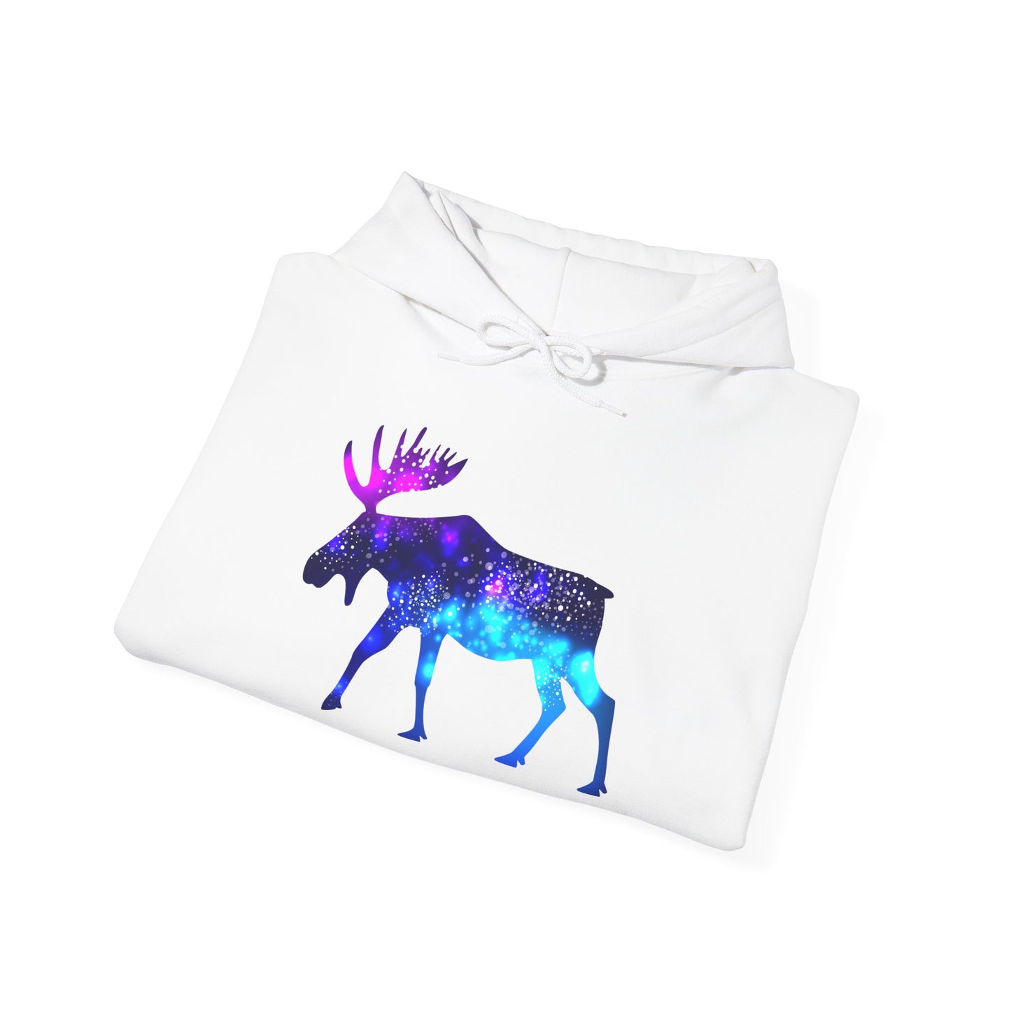 Galactic Moose Hoodie - Cozy Unisex Sweatshirt, Perfect for Nature Lovers, Gift for Animal Lovers, Astronomy Themed, Casual Wear