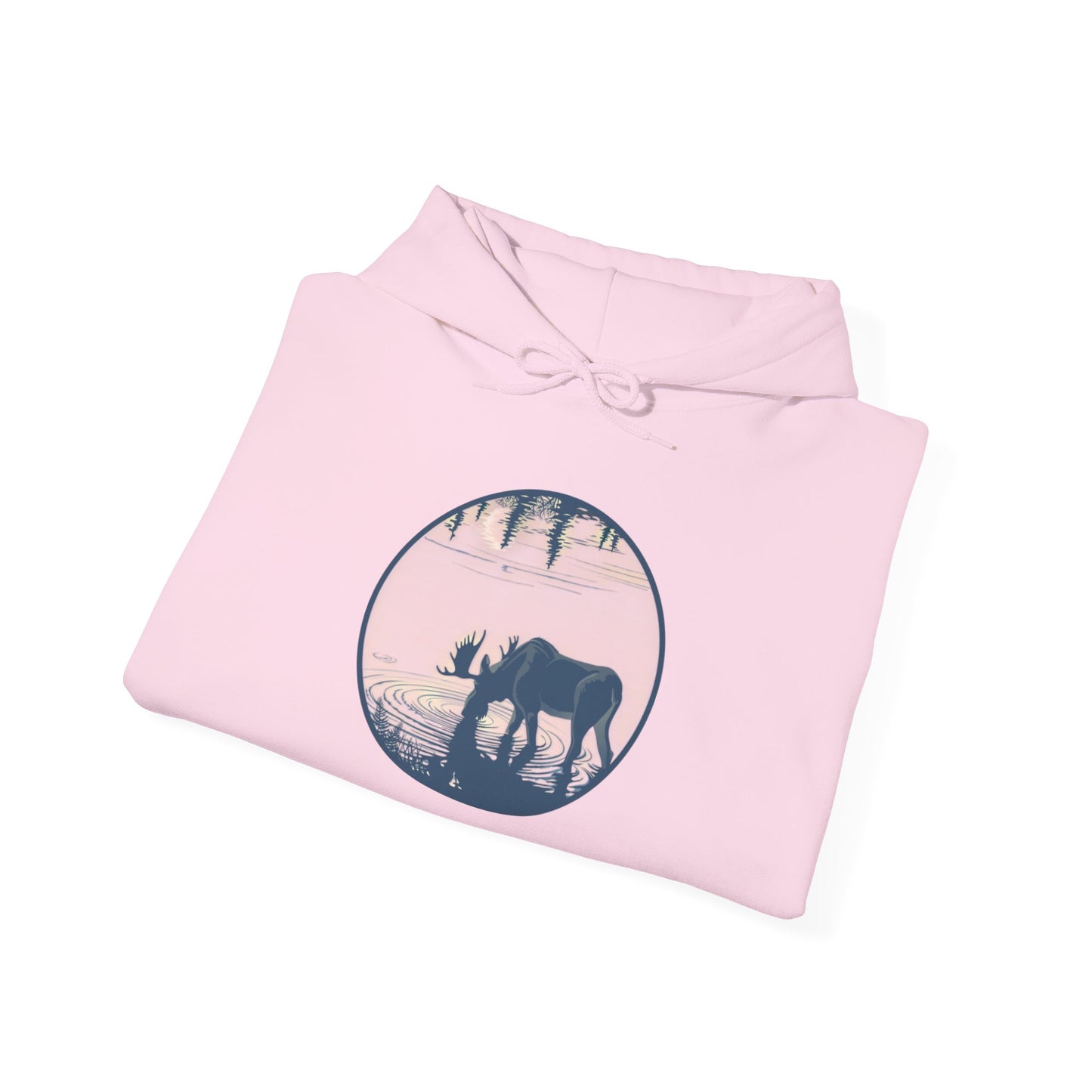 Serene Moose Silhouette Hoodie, Cozy Sweatshirt, Great for Nature Lovers, Perfect for Camping, Outdoor Adventures, Gift Idea for Friends