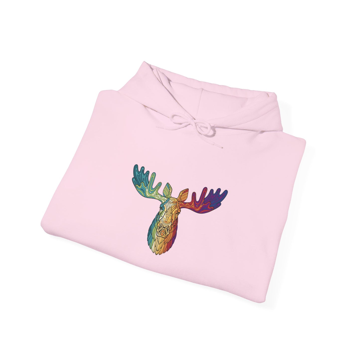 Colorful Moose Design Unisex Hoodie, Cozy Sweatshirt for Outdoor Lovers, Perfect Gift for Nature Enthusiasts, Casual Wear, Fall Fashion