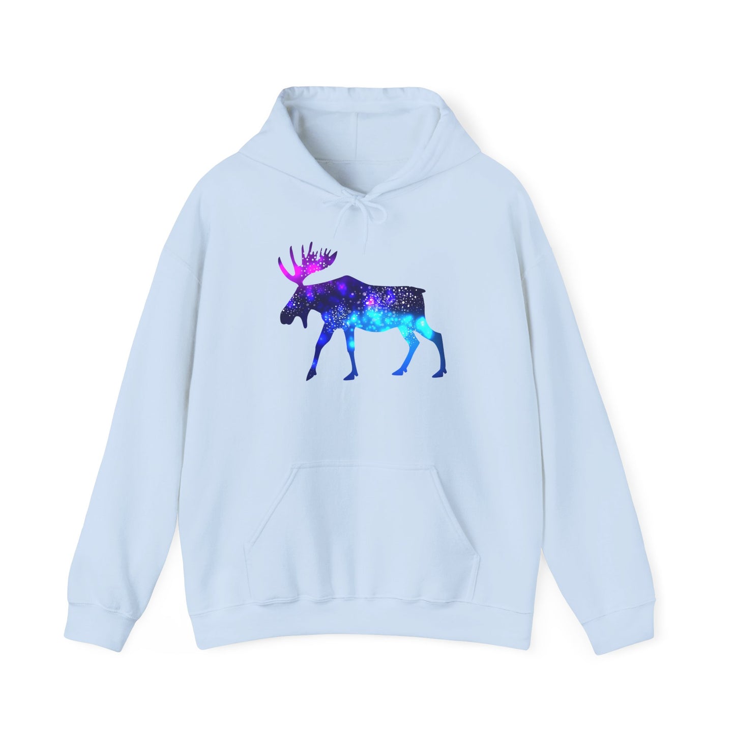 Galactic Moose Hoodie - Cozy Unisex Sweatshirt, Perfect for Nature Lovers, Gift for Animal Lovers, Astronomy Themed, Casual Wear