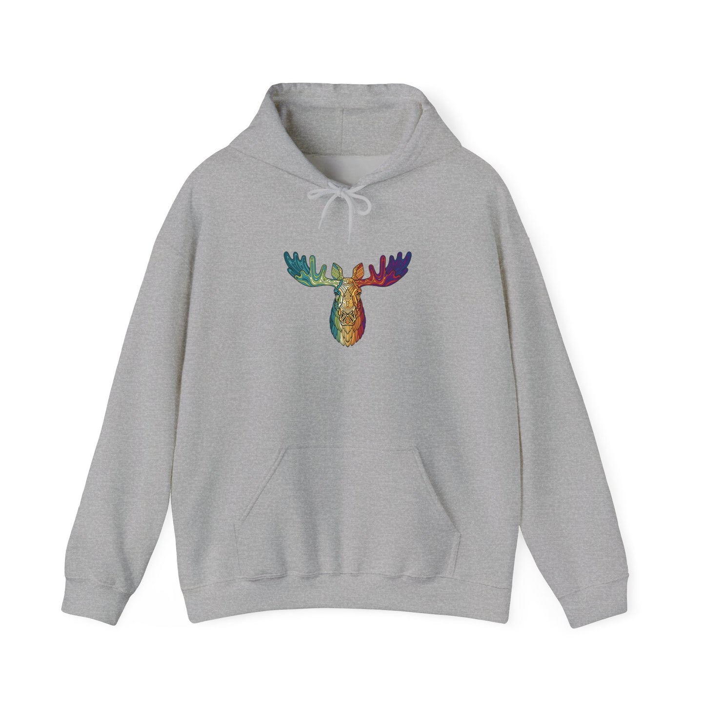 Colorful Moose Design Unisex Hoodie, Cozy Sweatshirt for Outdoor Lovers, Perfect Gift for Nature Enthusiasts, Casual Wear, Fall Fashion