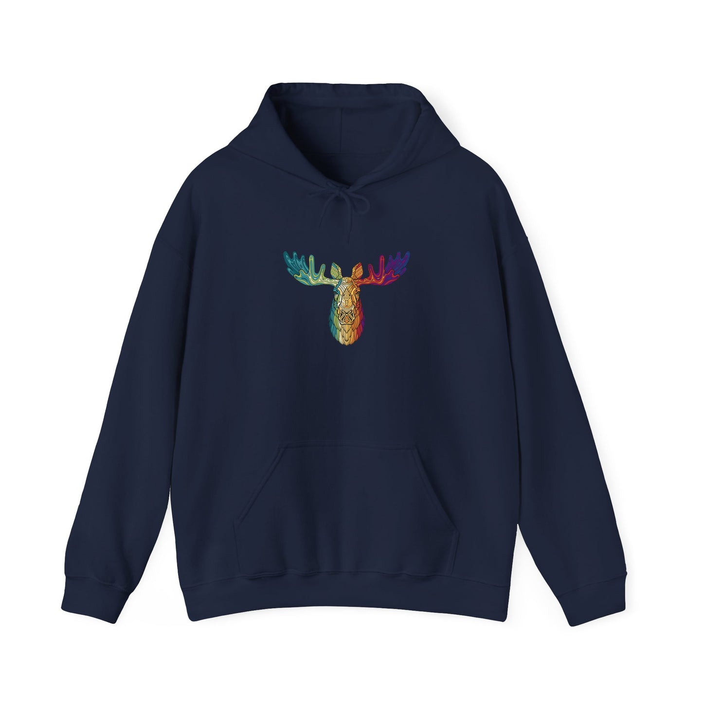 Colorful Moose Design Unisex Hoodie, Cozy Sweatshirt for Outdoor Lovers, Perfect Gift for Nature Enthusiasts, Casual Wear, Fall Fashion