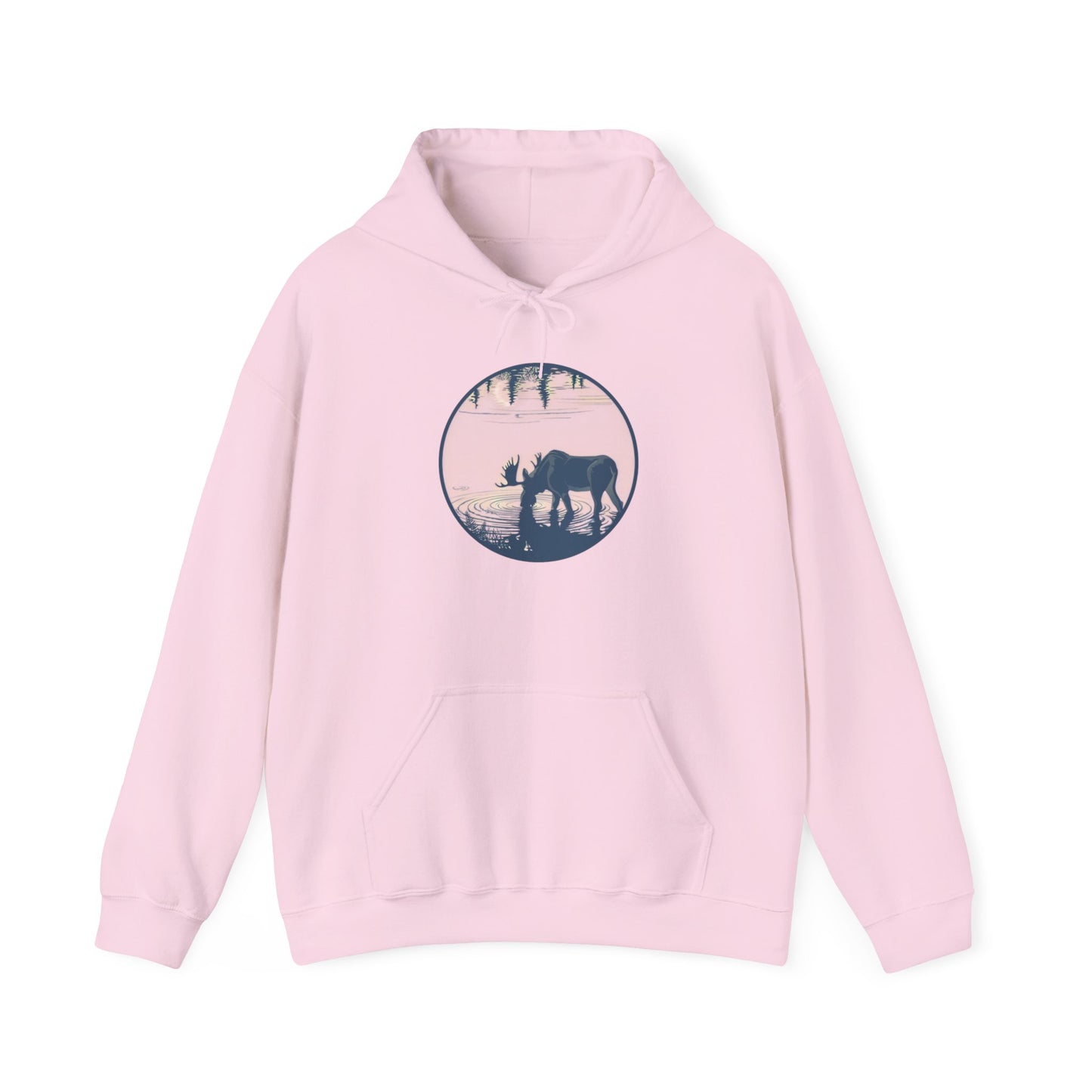 Serene Moose Silhouette Hoodie, Cozy Sweatshirt, Great for Nature Lovers, Perfect for Camping, Outdoor Adventures, Gift Idea for Friends