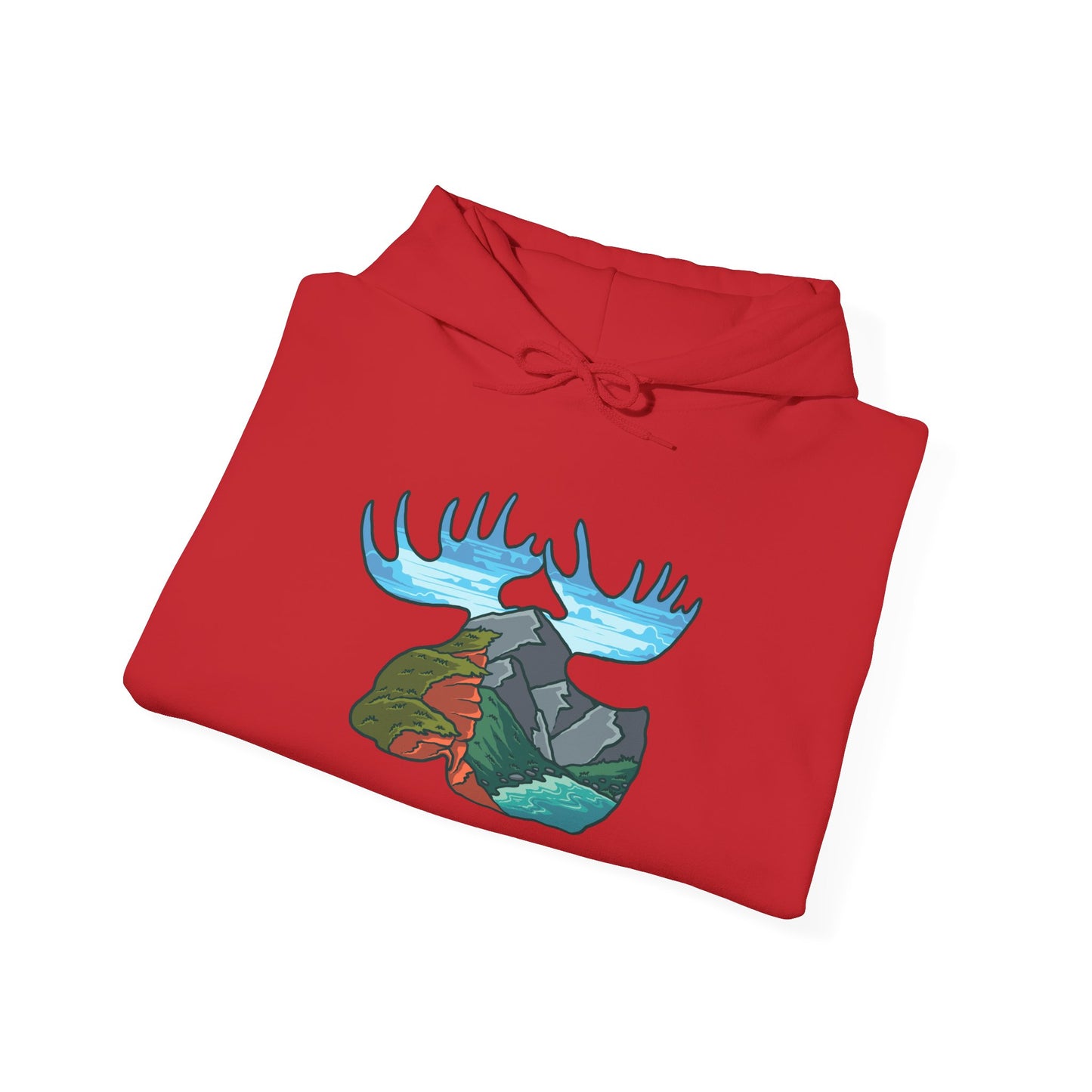 Nature-Inspired Moose Hoodie with Scenic Design