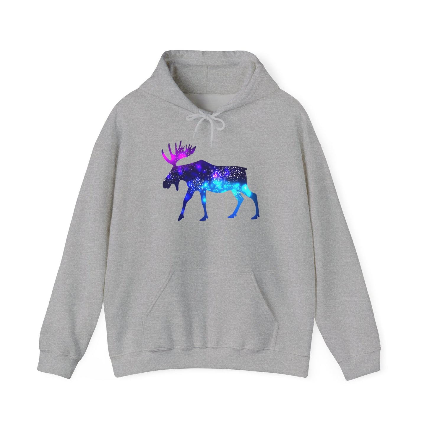 Galactic Moose Hoodie - Cozy Unisex Sweatshirt, Perfect for Nature Lovers, Gift for Animal Lovers, Astronomy Themed, Casual Wear
