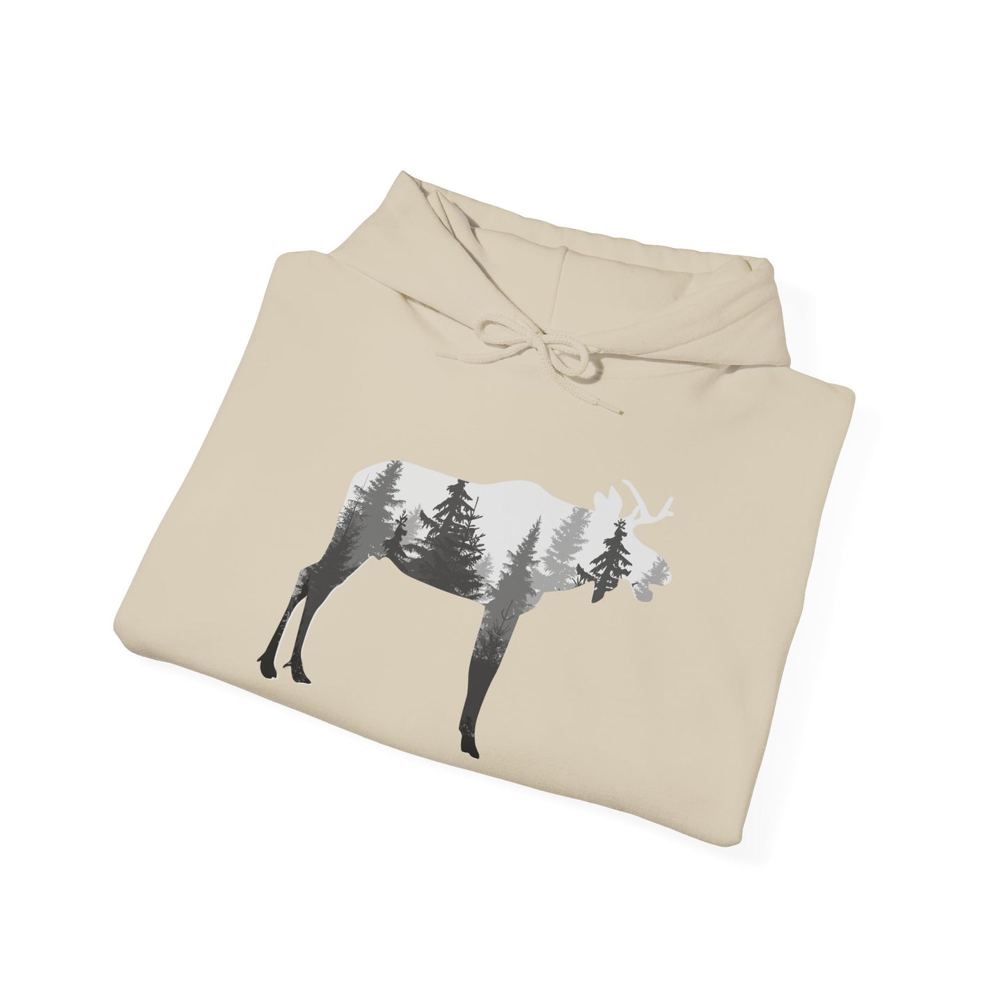 Forest-Inspired Moose Hoodie - Outdoor Apparel for Nature Lovers