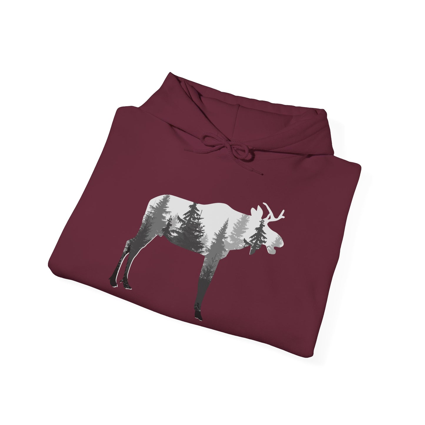 Forest-Inspired Moose Hoodie - Outdoor Apparel for Nature Lovers