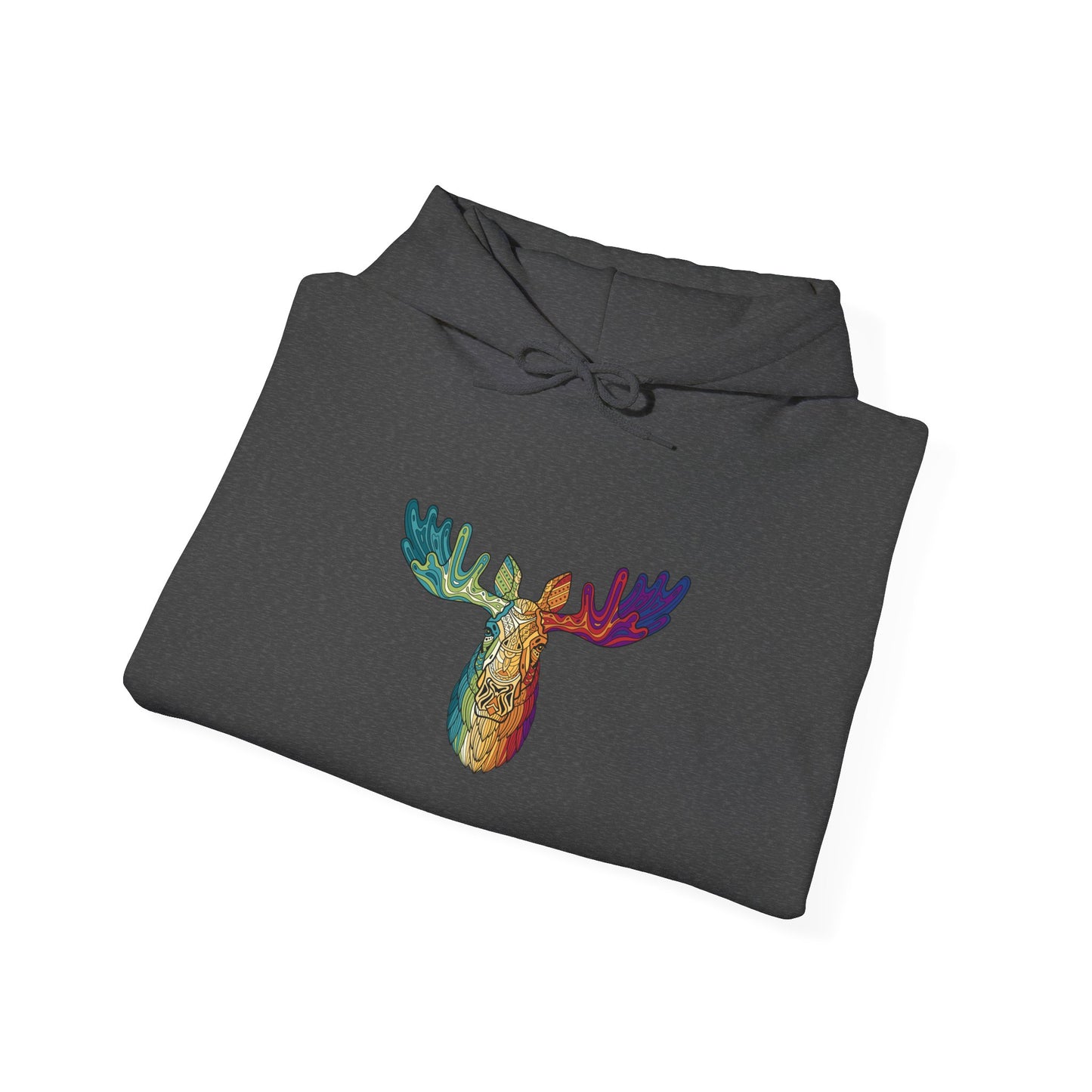 Colorful Moose Design Unisex Hoodie, Cozy Sweatshirt for Outdoor Lovers, Perfect Gift for Nature Enthusiasts, Casual Wear, Fall Fashion