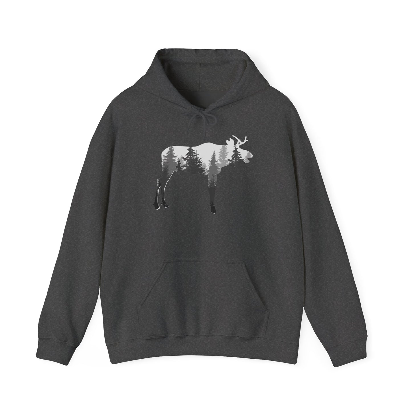 Forest-Inspired Moose Hoodie - Outdoor Apparel for Nature Lovers