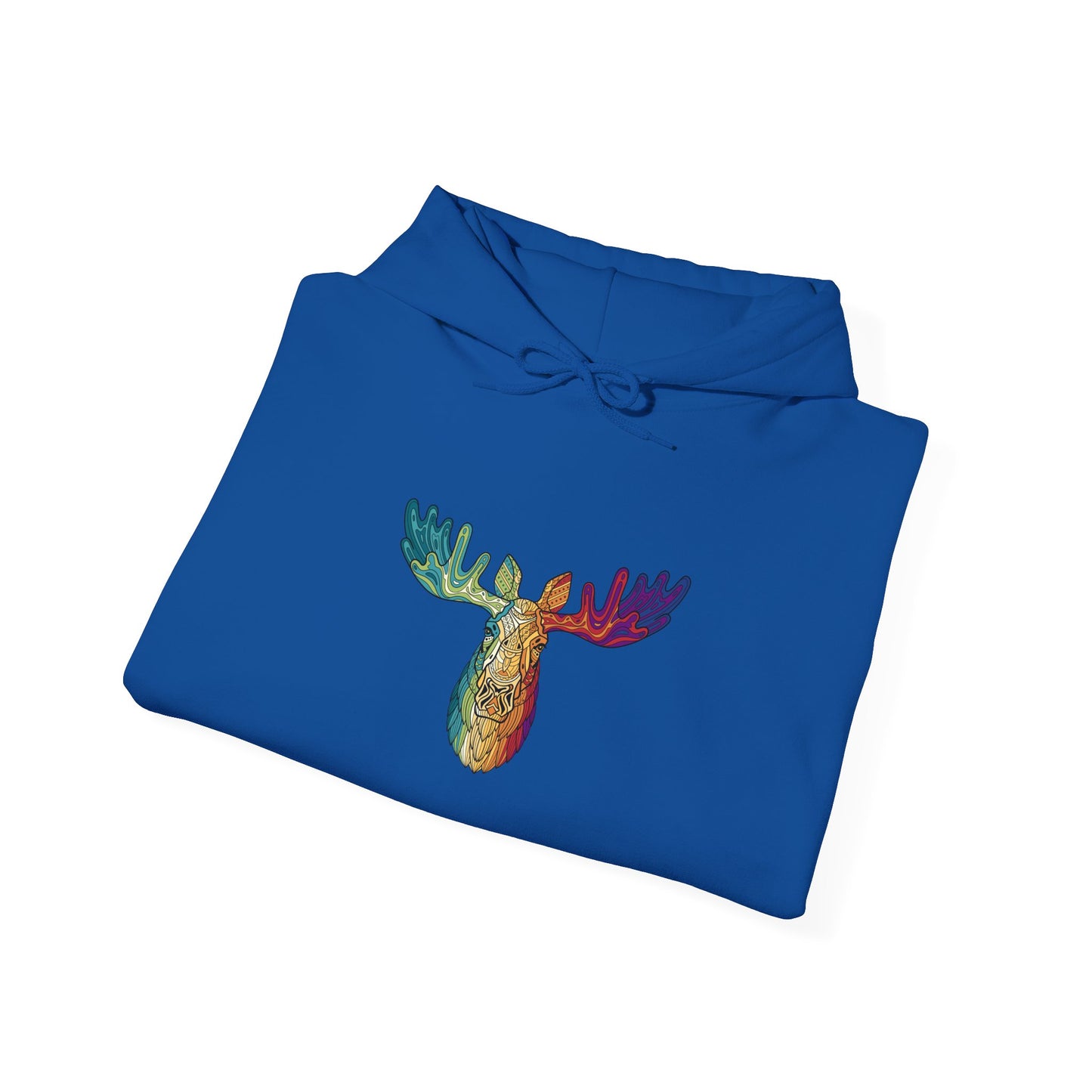 Colorful Moose Design Unisex Hoodie, Cozy Sweatshirt for Outdoor Lovers, Perfect Gift for Nature Enthusiasts, Casual Wear, Fall Fashion