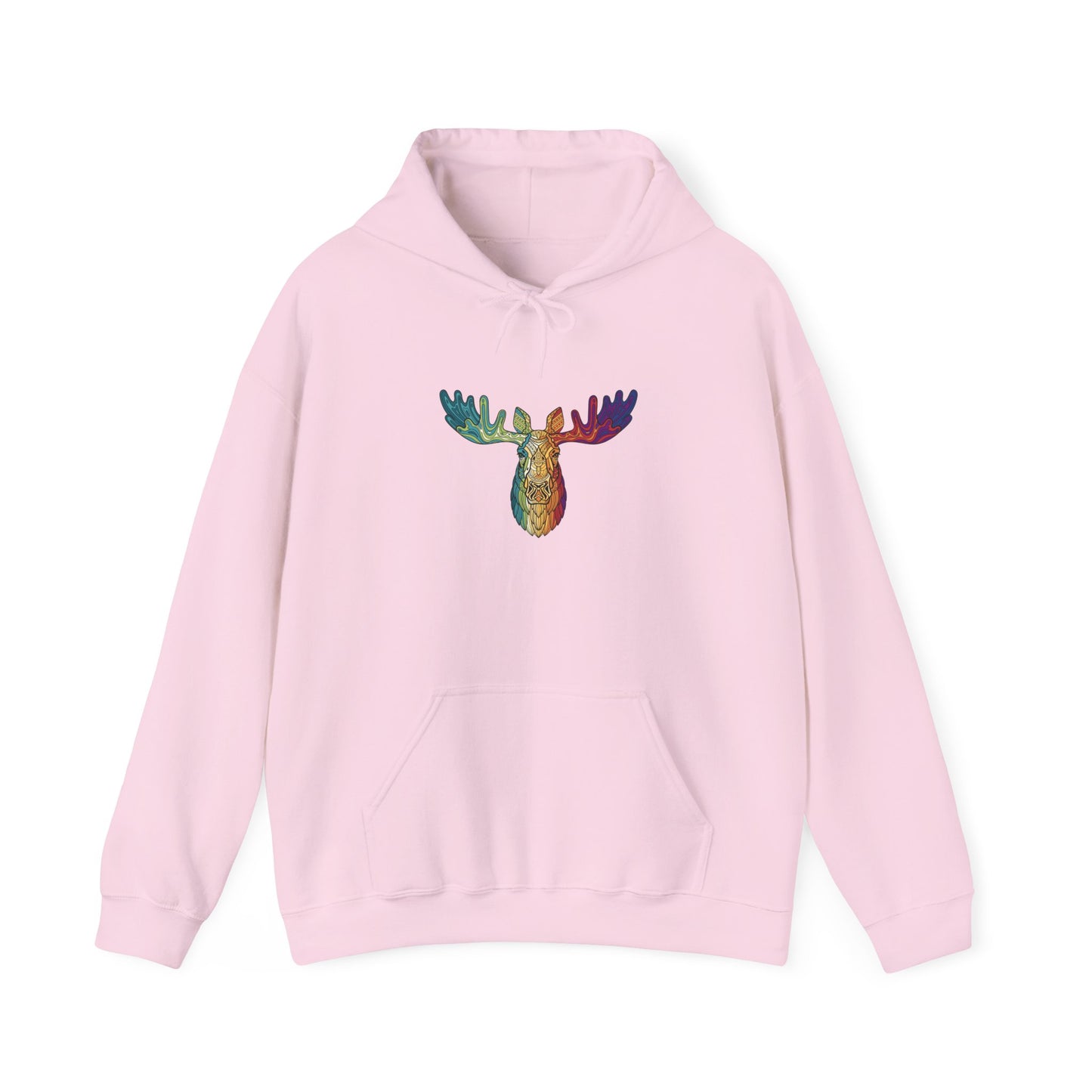 Colorful Moose Design Unisex Hoodie, Cozy Sweatshirt for Outdoor Lovers, Perfect Gift for Nature Enthusiasts, Casual Wear, Fall Fashion