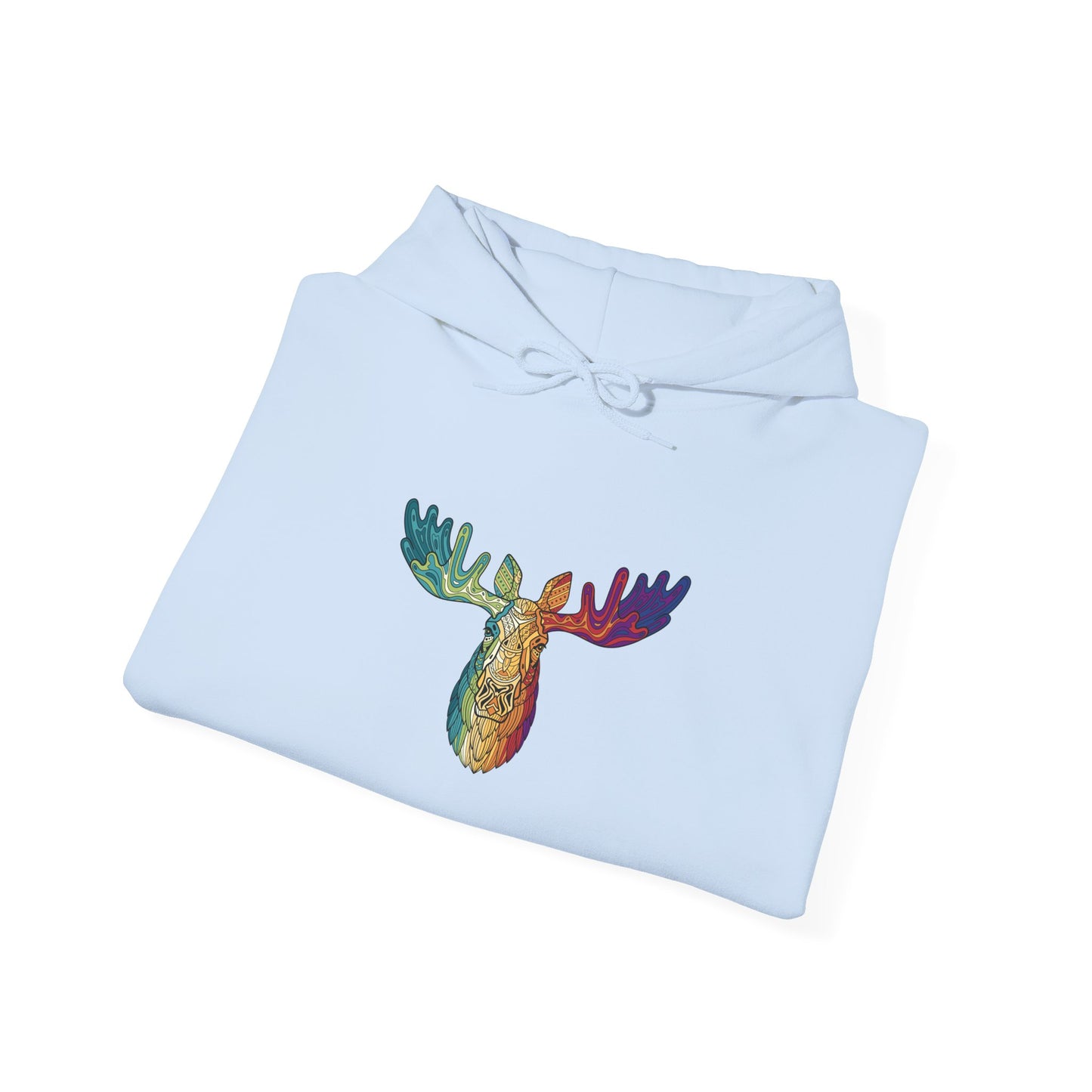 Colorful Moose Design Unisex Hoodie, Cozy Sweatshirt for Outdoor Lovers, Perfect Gift for Nature Enthusiasts, Casual Wear, Fall Fashion