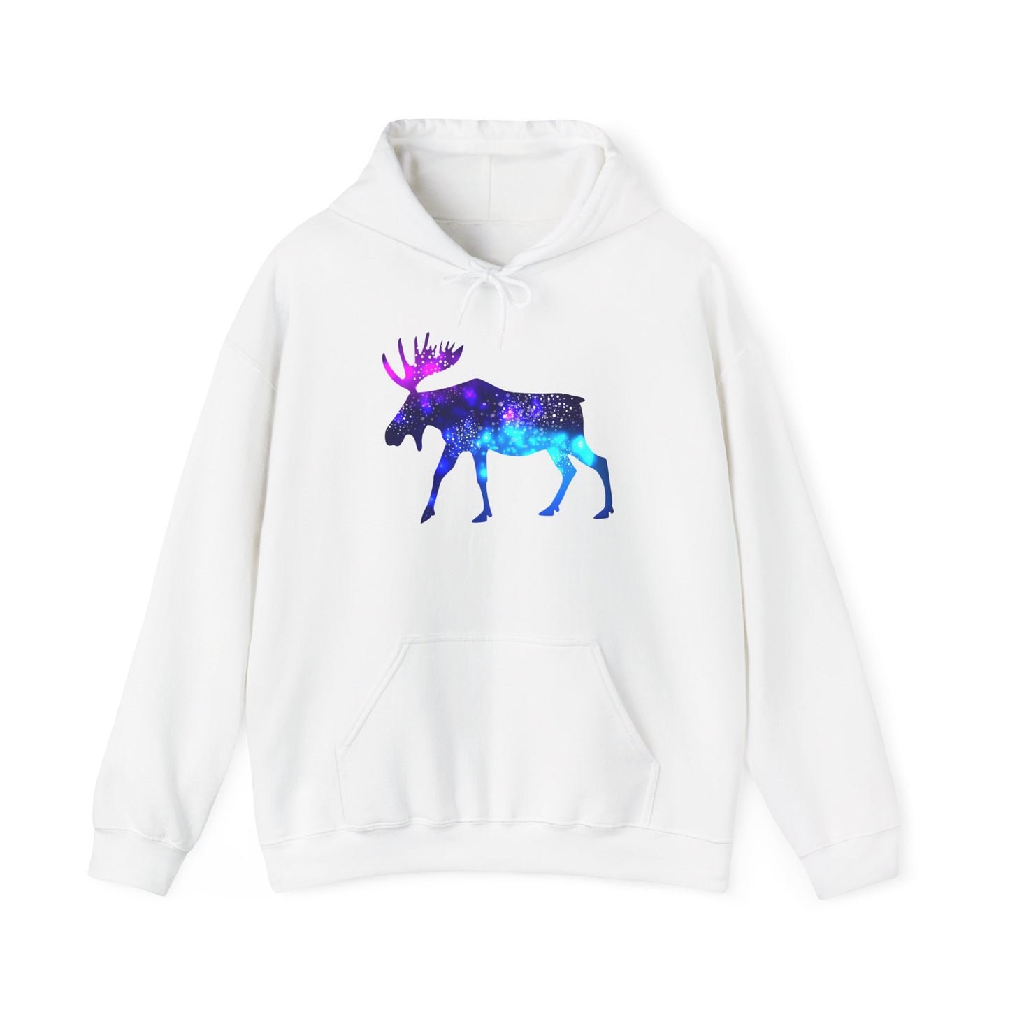 Galactic Moose Hoodie - Cozy Unisex Sweatshirt, Perfect for Nature Lovers, Gift for Animal Lovers, Astronomy Themed, Casual Wear
