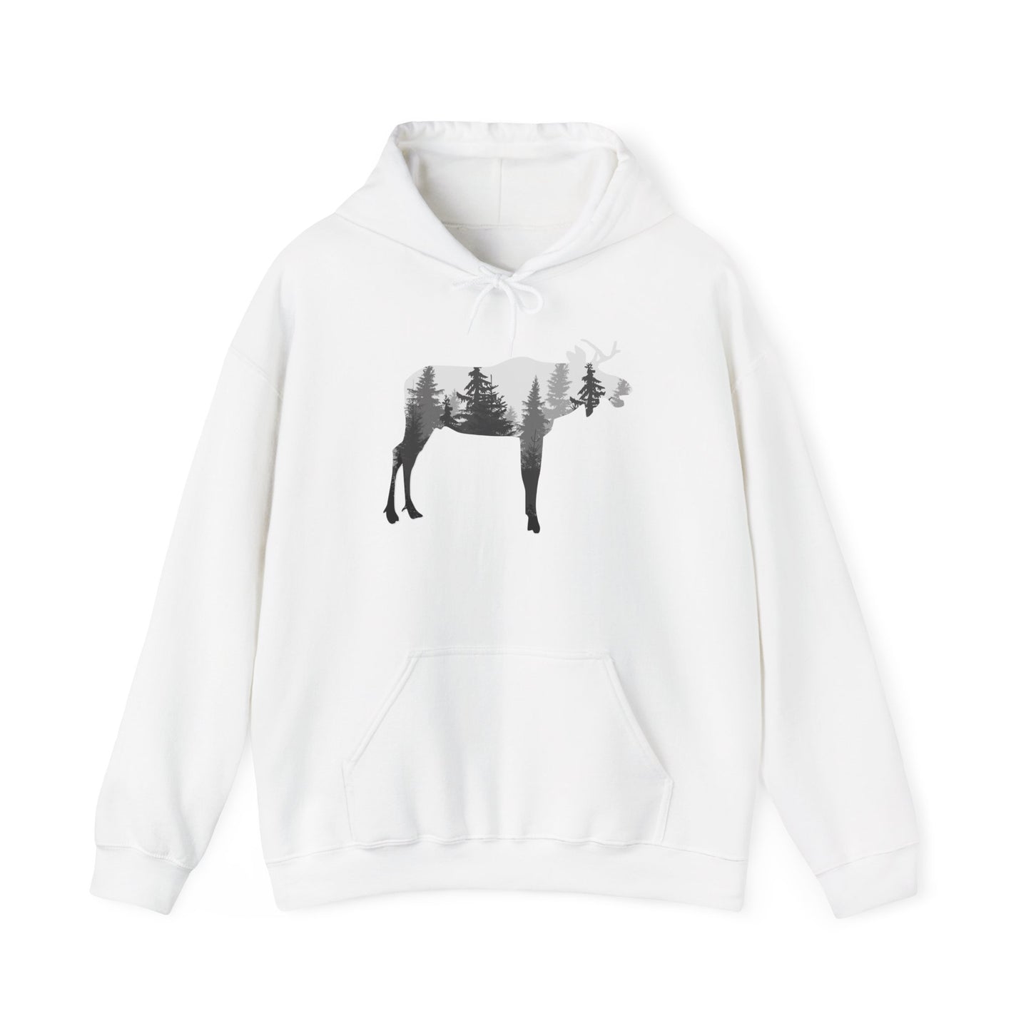 Forest-Inspired Moose Hoodie - Outdoor Apparel for Nature Lovers