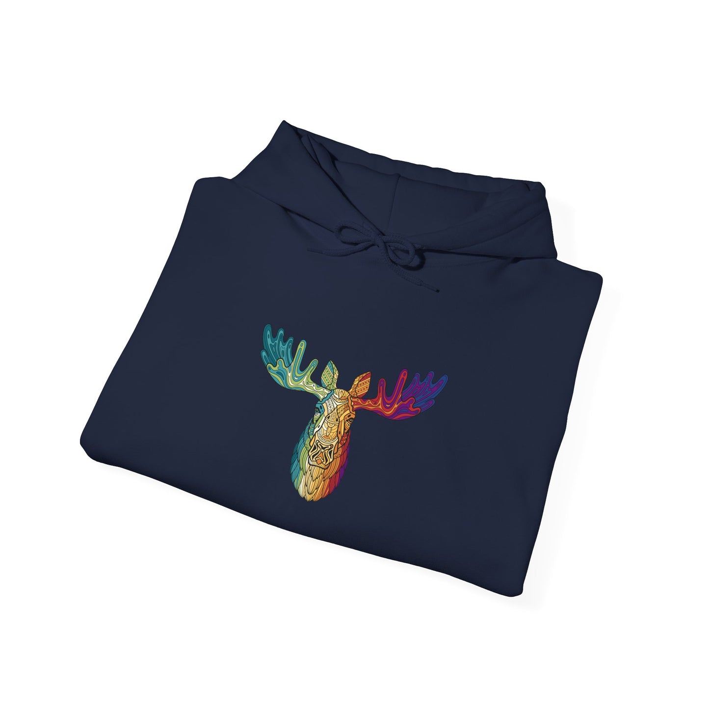 Colorful Moose Design Unisex Hoodie, Cozy Sweatshirt for Outdoor Lovers, Perfect Gift for Nature Enthusiasts, Casual Wear, Fall Fashion