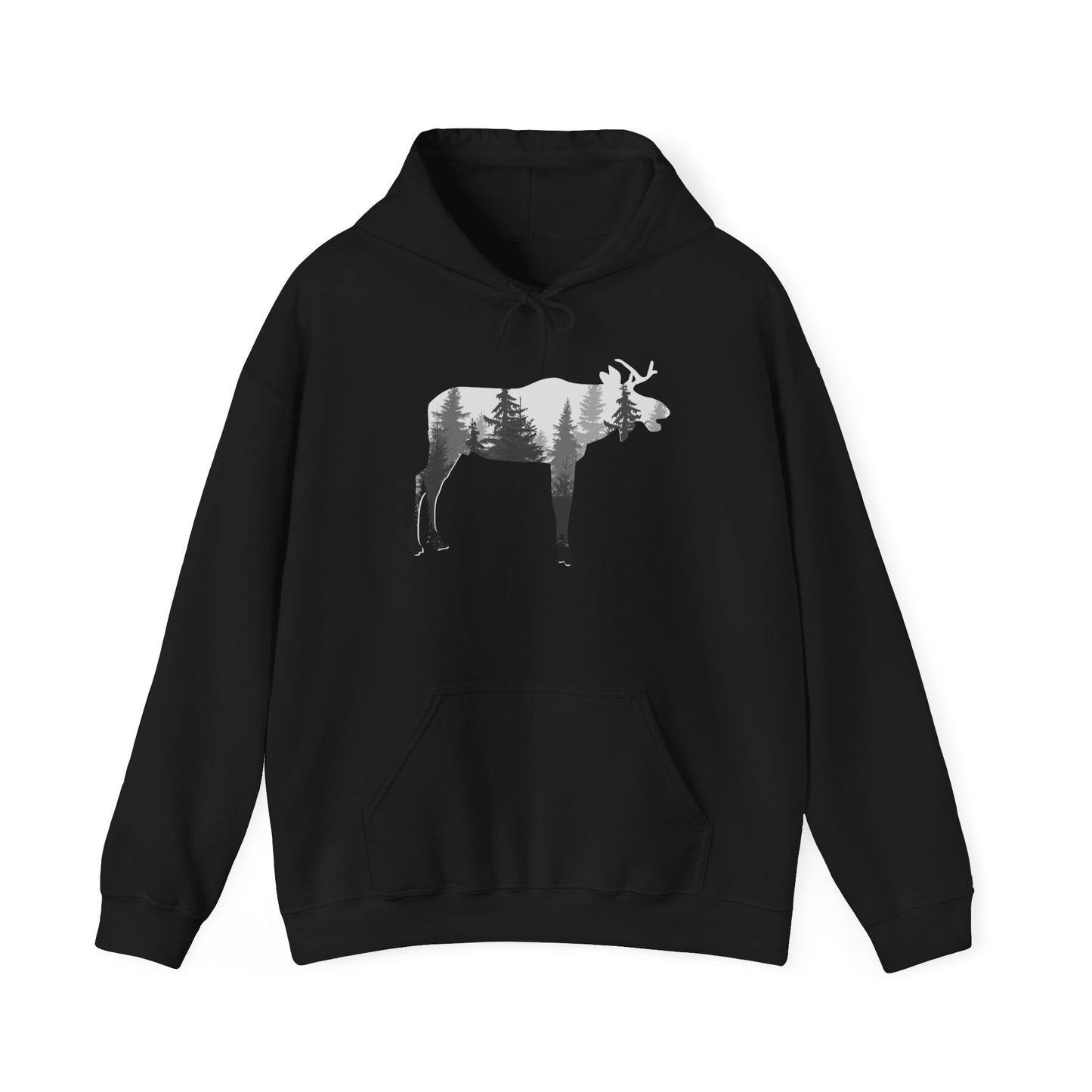 Forest-Inspired Moose Hoodie - Outdoor Apparel for Nature Lovers