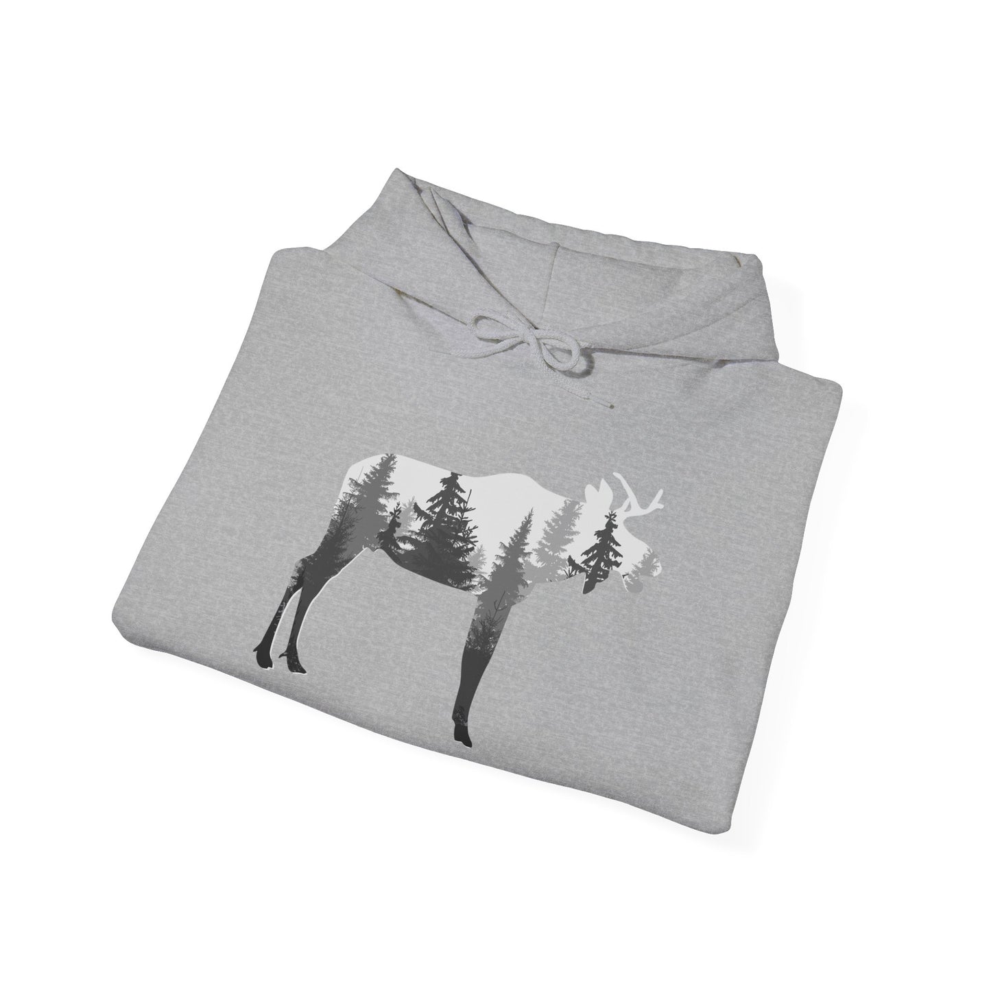 Forest-Inspired Moose Hoodie - Outdoor Apparel for Nature Lovers