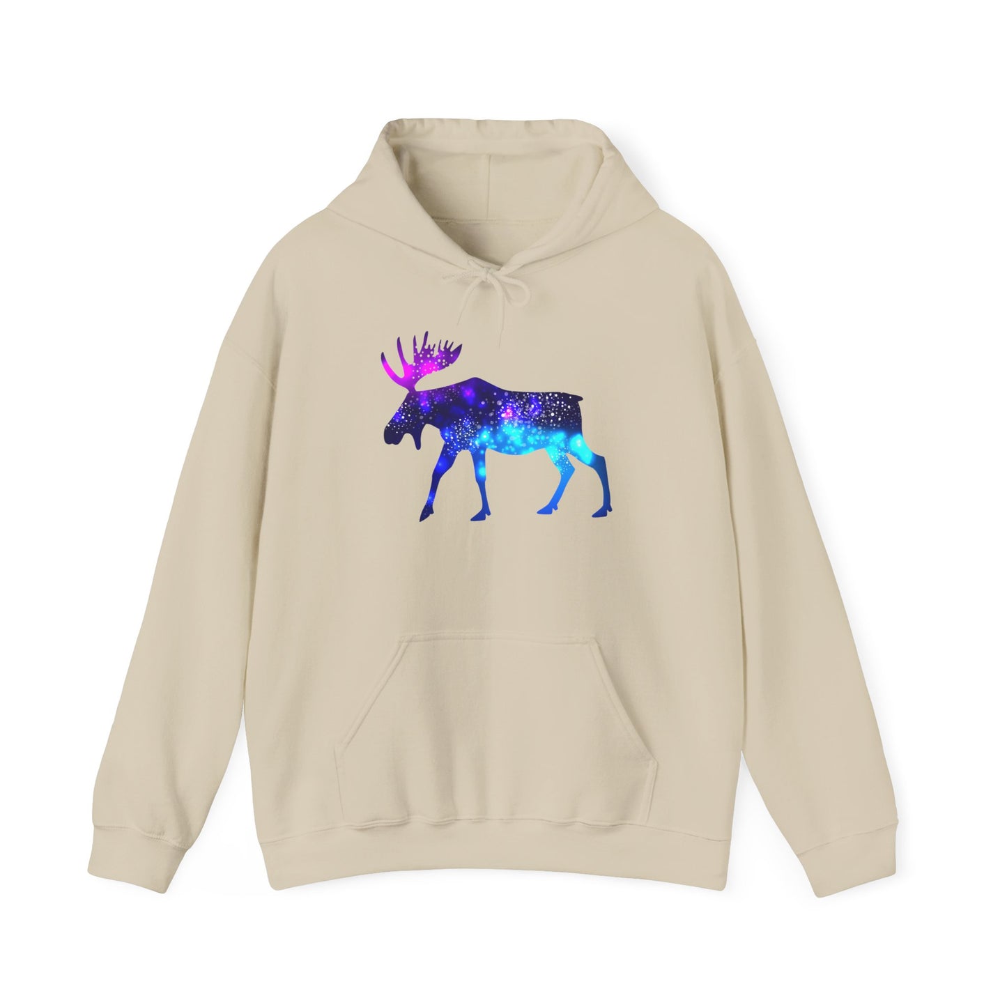 Galactic Moose Hoodie - Cozy Unisex Sweatshirt, Perfect for Nature Lovers, Gift for Animal Lovers, Astronomy Themed, Casual Wear
