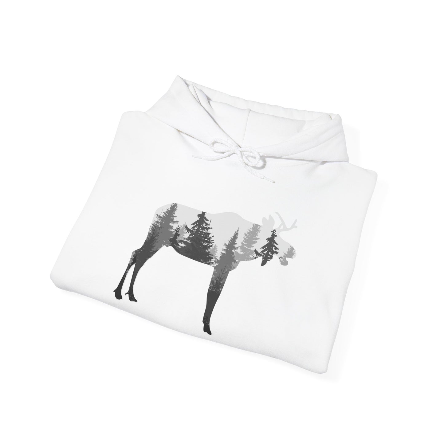 Forest-Inspired Moose Hoodie - Outdoor Apparel for Nature Lovers