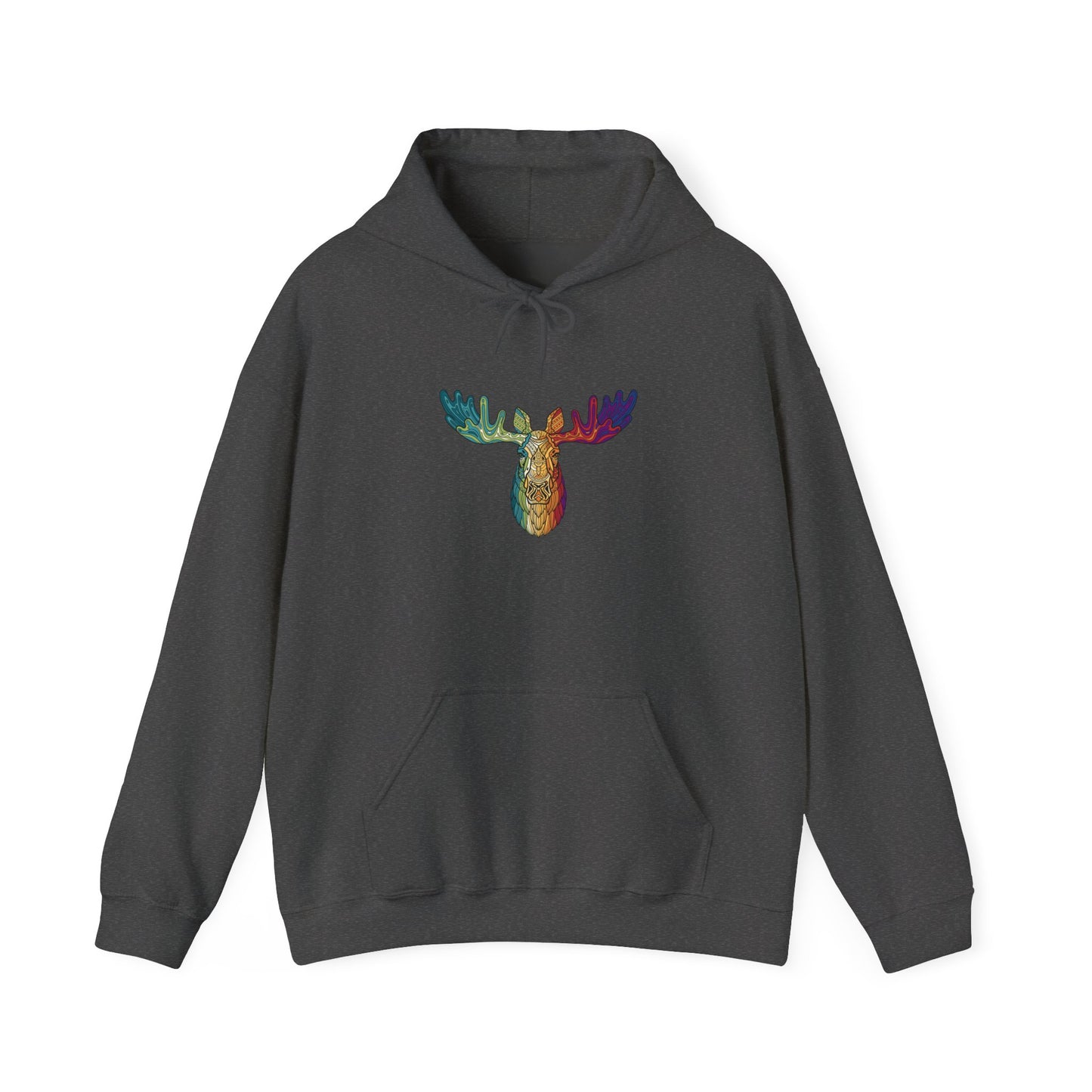 Colorful Moose Design Unisex Hoodie, Cozy Sweatshirt for Outdoor Lovers, Perfect Gift for Nature Enthusiasts, Casual Wear, Fall Fashion
