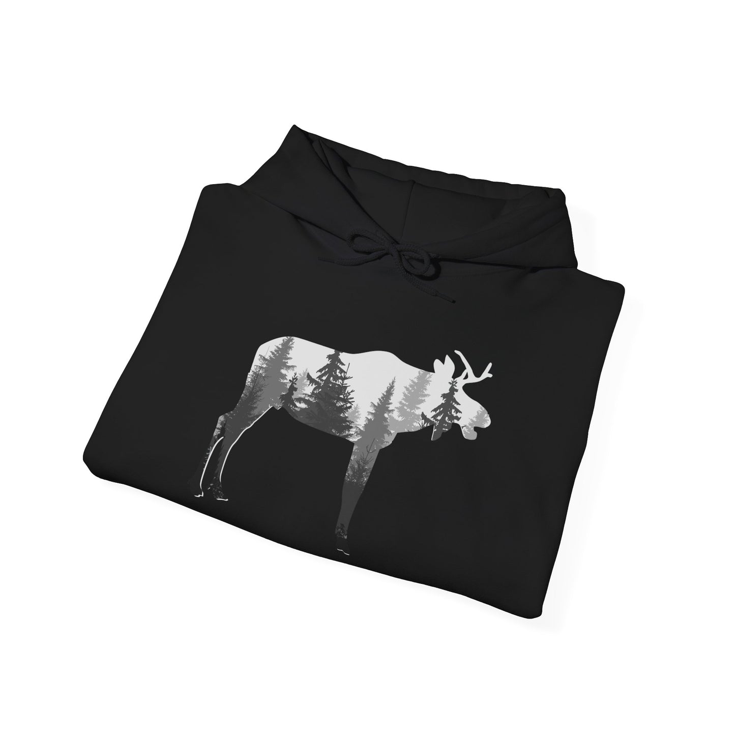 Forest-Inspired Moose Hoodie - Outdoor Apparel for Nature Lovers