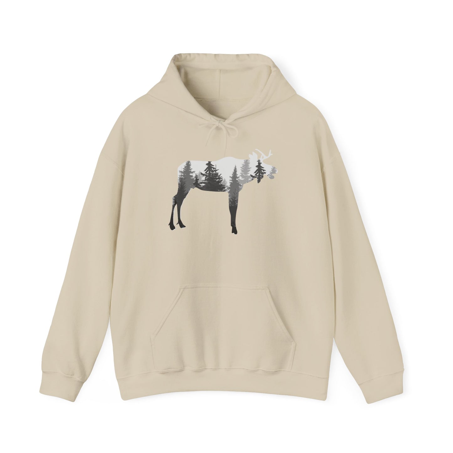 Forest-Inspired Moose Hoodie - Outdoor Apparel for Nature Lovers