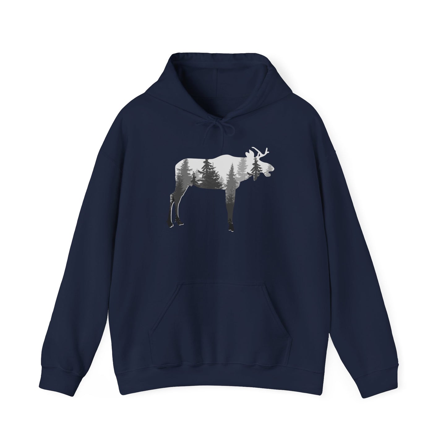 Forest-Inspired Moose Hoodie - Outdoor Apparel for Nature Lovers