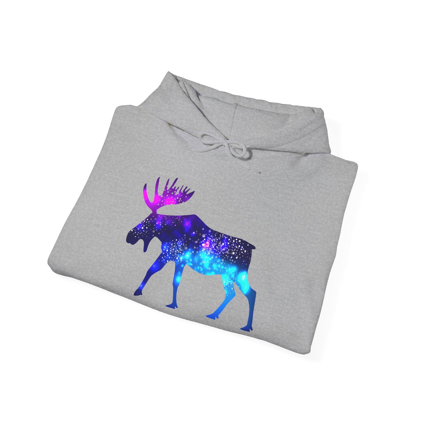 Galactic Moose Hoodie - Cozy Unisex Sweatshirt, Perfect for Nature Lovers, Gift for Animal Lovers, Astronomy Themed, Casual Wear