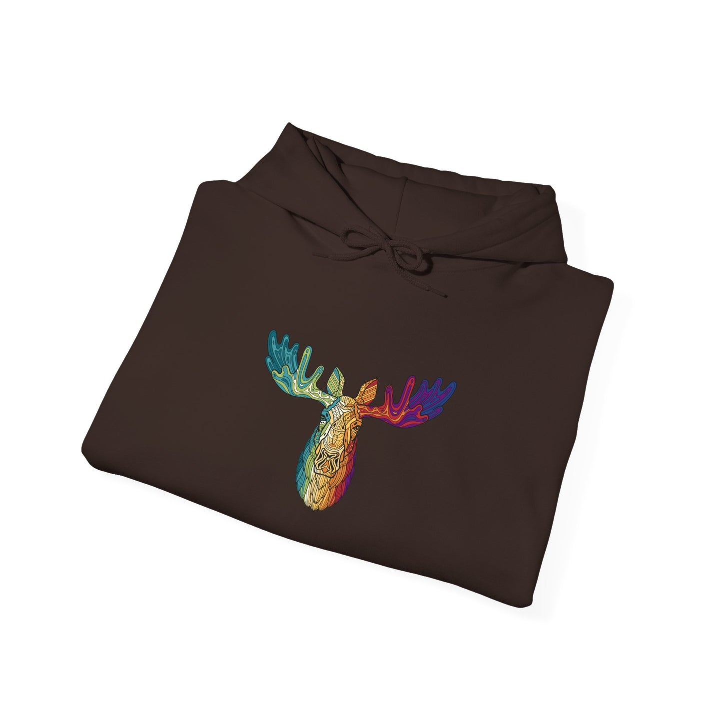 Colorful Moose Design Unisex Hoodie, Cozy Sweatshirt for Outdoor Lovers, Perfect Gift for Nature Enthusiasts, Casual Wear, Fall Fashion