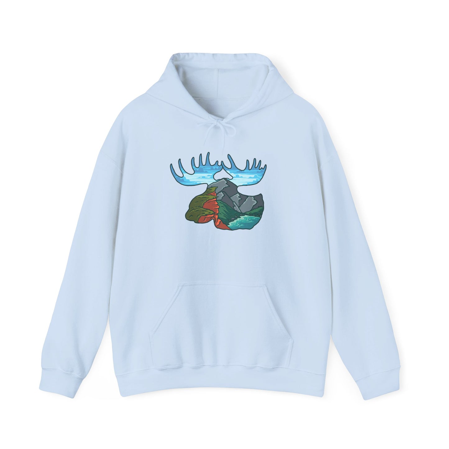 Nature-Inspired Moose Hoodie with Scenic Design
