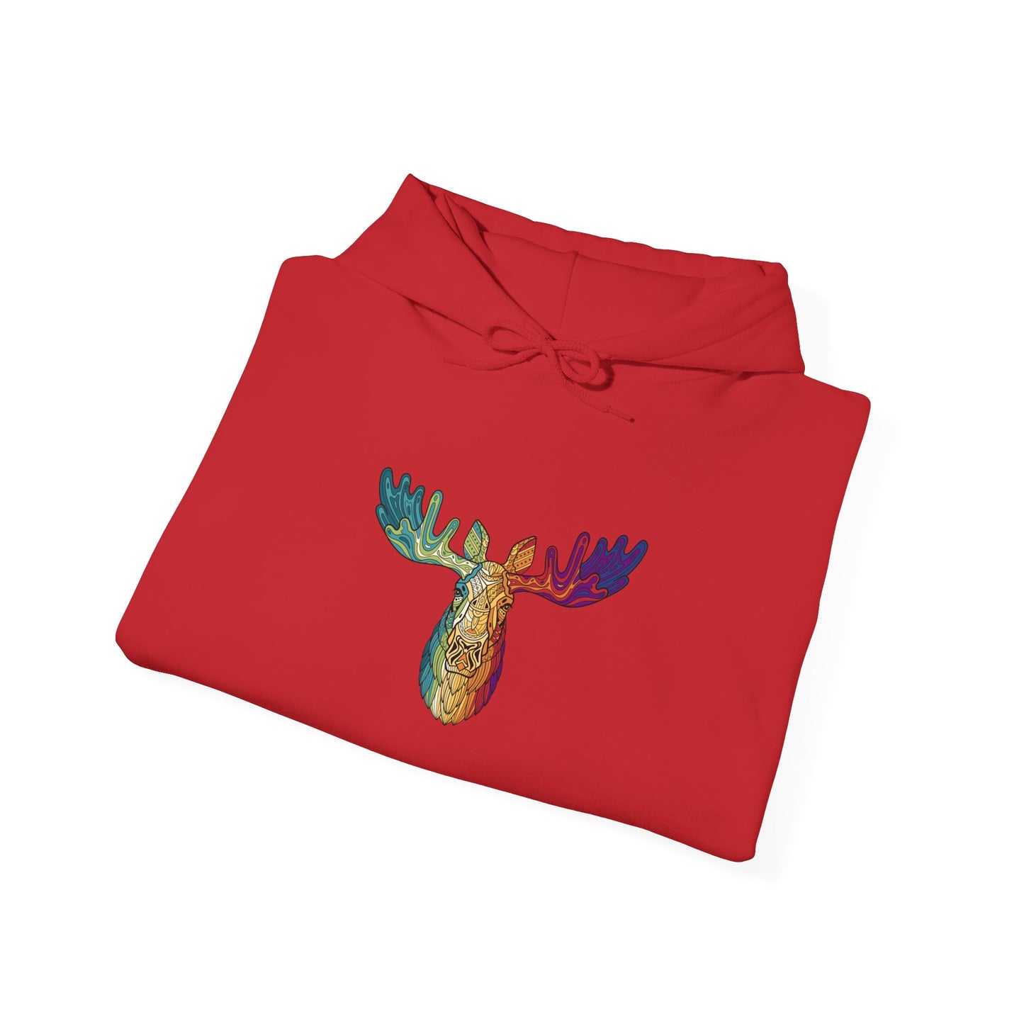 Colorful Moose Design Unisex Hoodie, Cozy Sweatshirt for Outdoor Lovers, Perfect Gift for Nature Enthusiasts, Casual Wear, Fall Fashion