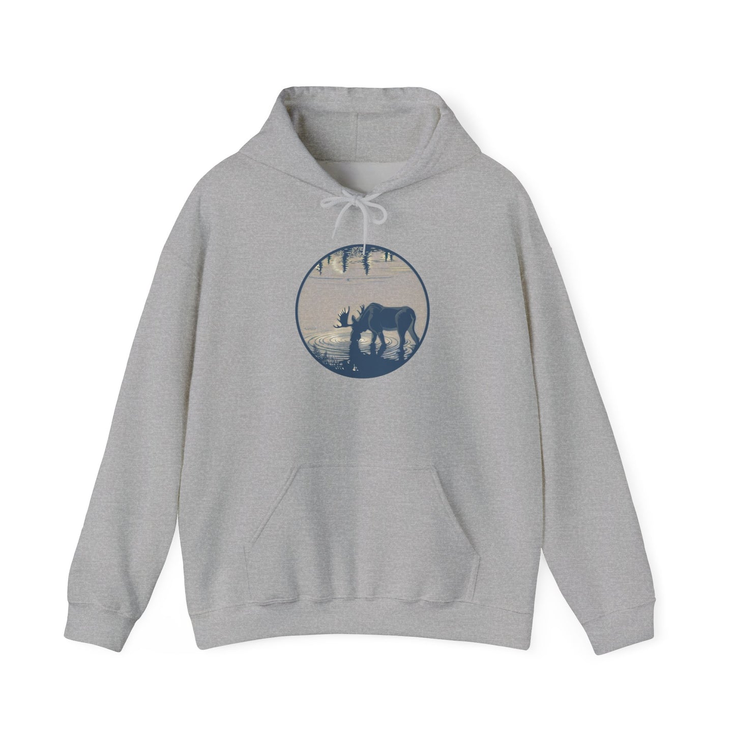 Serene Moose Silhouette Hoodie, Cozy Sweatshirt, Great for Nature Lovers, Perfect for Camping, Outdoor Adventures, Gift Idea for Friends