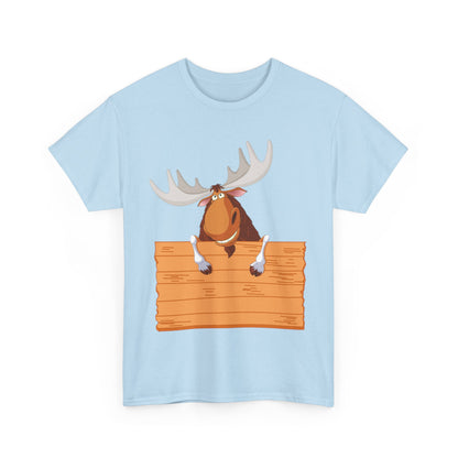 Funny Moose Graphic Tee, Unisex Heavy Cotton T-Shirt, Great for Nature Lovers, Gift for Wilderness Enthusiasts, Adventure Shirt