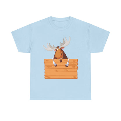 Funny Moose Graphic Tee, Unisex Heavy Cotton T-Shirt, Great for Nature Lovers, Gift for Wilderness Enthusiasts, Adventure Shirt