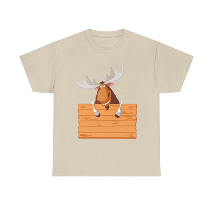 Funny Moose Graphic Tee, Unisex Heavy Cotton T-Shirt, Great for Nature Lovers, Gift for Wilderness Enthusiasts, Adventure Shirt