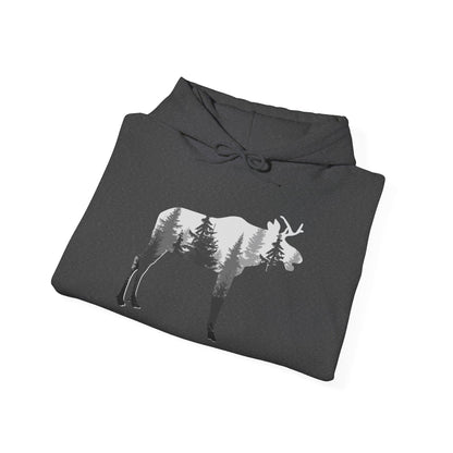 Forest-Inspired Moose Hoodie - Outdoor Apparel for Nature Lovers