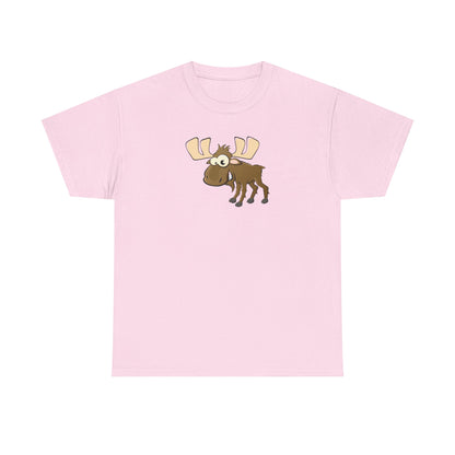 Cute Moose Graphic Tee, Unisex Cotton Shirt, Nature Lover Gift, Fun Casual Wear, Animal Lover Apparel