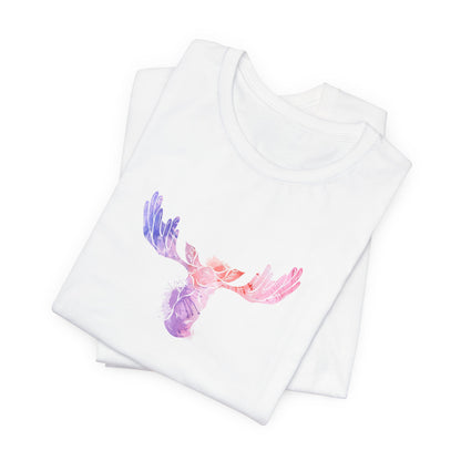 Colorful Moose Head T-Shirt | Artistic Wildlife Graphic Tee | Moose Nation