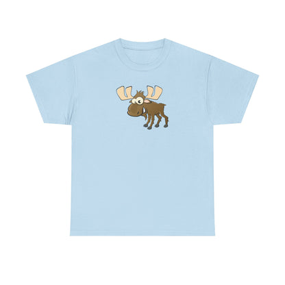 Cute Moose Graphic Tee, Unisex Cotton Shirt, Nature Lover Gift, Fun Casual Wear, Animal Lover Apparel