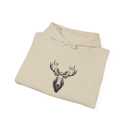Moose Antler Hoodie - Cozy Unisex Heavy Blend Sweatshirt for Outdoorsy Vibes, Perfect Gift for Nature Lovers, Camping, Birthdays, Christmas
