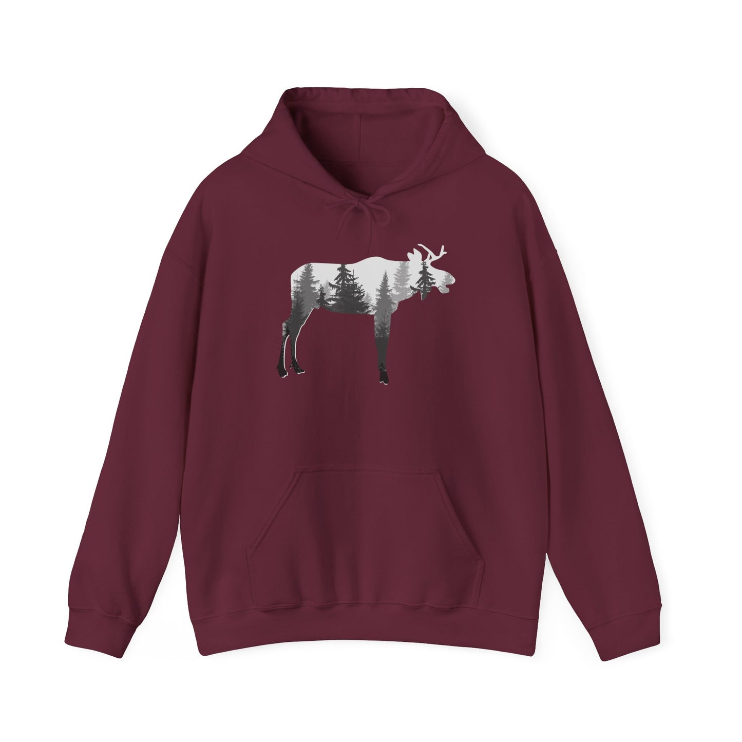 Forest-Inspired Moose Hoodie - Outdoor Apparel for Nature Lovers