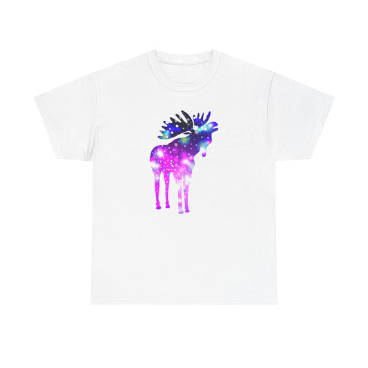 Galactic Moose Tee, Cosmic Animal T-Shirt, Unisex Graphic Tee, Nature Lover Gift, Festival Outfit, Unique Clothing