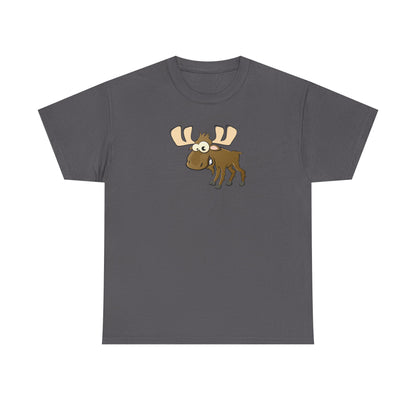 Cute Moose Graphic Tee, Unisex Cotton Shirt, Nature Lover Gift, Fun Casual Wear, Animal Lover Apparel