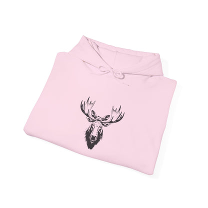 Moose Antler Hoodie - Cozy Unisex Heavy Blend Sweatshirt for Outdoorsy Vibes, Perfect Gift for Nature Lovers, Camping, Birthdays, Christmas