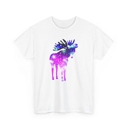 Galactic Moose Tee, Cosmic Animal T-Shirt, Unisex Graphic Tee, Nature Lover Gift, Festival Outfit, Unique Clothing