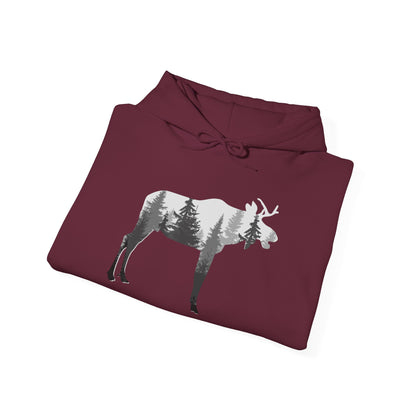 Forest-Inspired Moose Hoodie - Outdoor Apparel for Nature Lovers