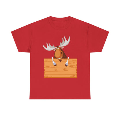 Funny Moose Graphic Tee, Unisex Heavy Cotton T-Shirt, Great for Nature Lovers, Gift for Wilderness Enthusiasts, Adventure Shirt
