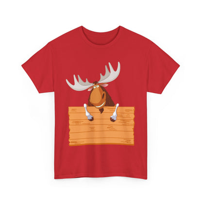 Funny Moose Graphic Tee, Unisex Heavy Cotton T-Shirt, Great for Nature Lovers, Gift for Wilderness Enthusiasts, Adventure Shirt